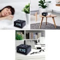 Miniatyrbild 2 av 5: 0-100% Dimmer Digital Väckarklocka Radio, Lättanvänd Modern Inredning för Sovrum, Kök, Skrivbord med Stor HD-Display, RGB Färgskiftande