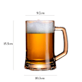 Miniatyrbild 5 av 5: Utsökta ölglas i glas, robust högkvalitativt glas med handtag, 650 ml tunga ölglas, klassisk och elegant design för restauranger och hem, Does