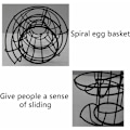 Miniatyrbild 4 av 5: Fristående trådkorg för äggförvaring, spiralformad dispenser för moderna kök, kompakt design sparar bänkutrymme, elegant utseende för alla