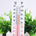 Miniatyrbillede 3 af 5: Termometer til udendørs og indendørs analog med Celcius Fahrenheit
