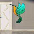 Pikkukuva 4 / 5: Stained glass -ikkuna riippuu, kolibri, aurinkokoukku ikkunan koristeluun