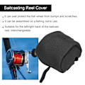 Miniatyrbillede 7 af 8: Polyester Baitcasting Reel Cover Beskyttende Etui Anti-kollision Fiskehjul Opbevaringspose (Sort)