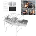 Miniatyrbillede 1 af 8: Sammenklappelig Camping Grill Rustfrit Let Bærbar Grill i Rustfrit Stål til Udendørs Udflugter Vandreture Gårdhave
