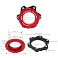 Miniatyrbillede 6 af 8: MEIJUN Centerlock til 6 Bolt Fitting Adapter Lockring Aluminiumlegering Akselnavadapter til Thru Axle HubRød
