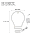 Miniatyrbild 6 av 8: Glödlampa formad neonljus LED-skylt för väggdekor fest jul bröllop USB/batteridriven varm färg
