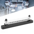 Miniatyrbilde 1 av 8: 12 Terminal Bus Bar 150A BusBar Block med Transparent Deksel for Bil Båt Marine Caravan RV
