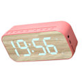 Miniatyrbild 7 av 8: Bluetooth-högtalarväckarklocka Digital klocka med Bluetooth-högtalare Spegel Digital display Väckarklocka för sovrumskontor Rosa