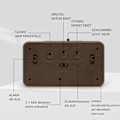Miniatyrbild 4 av 5: Digital Bordsklocka, Retro Stilren Design Med Dimbar Display För Sovrum Kontor, Träväckarklocka Stor LED-Display Smart Sensor Nattlampa, Enkel
