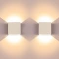 2-pack 6W LED-vägglampor, 3000k varmvit modern aluminium uppåt