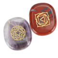 Miniatyrbilde 5 av 8: 7 stk Chakra-steiner som symboliserer kroppschakraer, fred i sinnet, samling av forsyninger med etui