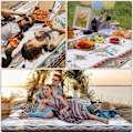 Miniatyrbillede 5 af 5: Udendørs picnictæppe Boho, bærbart vaskbart, til grill, picnic, vandreture