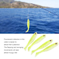 Miniatyrbillede 7 af 8: 4 stk. AR48 75mm/3.2g T Hale Blød PVC Agn Dobbelt Farver Jigging Wobblers Kunstig Lokkemadsgul Hvid
