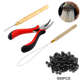Miniatyrbilde 1 av 8: 4 i 1 sett 500PCS Micro Ring Sett Micro Rings Loop Needle Micro