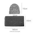 Miniatyrbillede 2 af 5: Strikkede hue og halstørklæde sæt vinter varm tyk hæklet Bobble hue hat