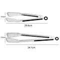 Miniatyrbilde 2 av 5: Grilltenger i rustfritt stål med silikonhåndtak for matlaging, lang, 2 stk