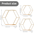 Miniatyrbild 2 av 7: Hexagon Flytande Hyllor, Nordisk Järnkonst för All Dekoration, Robust och Stabil med Högkvalitativ Massiv Träskiva i Botten, Perfekt för