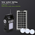 Miniatyrbild 7 av 8: Solargenerator MP3 Bluetooth FM-radio LED-display Bärbar kraftstation med lampor för utomhus EU-kontakt 100‑250V