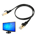 Miniatyrbilde 1 av 8: Cat 8 Ethernet-kabel 40 Gbps 2000 Mhz RJ45 hann-grensesnitt 0,5 meter/19,7 tommer Ethernet-kabel for PS5 for ruter