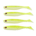 Miniatyrbillede 2 af 8: 4 stk. AR48 75mm/3.2g T Hale Blød PVC Agn Dobbelt Farver Jigging Wobblers Kunstig Lokkemadsgul Hvid