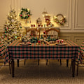 Miniatyrbilde 7 av 7: Juleduk, rutete, rektangulær, til julefestdekorasjon