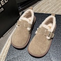 Miniatyrbillede 4 af 5: Dames Plys Sko Efterår og Vinter Mode Blød Bund Slip-On Fleeceforet Varme Bomuldsfyldte Sko Plus Størrelse Boken Sko