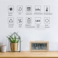 Miniatyrbild 3 av 5: Digital Bordsklocka, Retro Stilren Design Med Dimbar Display För Sovrum Kontor, Träväckarklocka Stor LED-Display Smart Sensor Nattlampa, Enkel