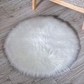 Pikkukuva 4 / 6: Syvä nukkamatto olohuoneeseen, pyöreä, liukumaton, valkoinen, Ø 60cm, nukka 4cm