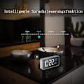 Miniatyrbild 3 av 5: Digital Väggklocka, Automatisk Dimning LED Spegel Stor Display, Dubbla Alarm med Snooze-funktion, Röststyrningsaktivering för Sovrumsinredning