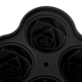 Miniatyrbillede 3 af 8: Rose Ice Cube Tray Silikone 6 Terninger BPA-fri Isfremstillingstilbehør med låg til Cocktail Whisky Sort