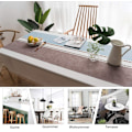 Miniatyrbild 5 av 5: Elegant Duk, Bomull Linne Rektangulära Dukar med Toppkant, Modernt Enkelt Randigt Mönster för Kök & Matsal, 140x220 cm