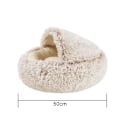 Miniatyrbillede 2 af 5: Fluffy katteseng rund blød plys hule med hætte