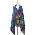Miniatyrbillede 1 af 5: Dame Poncho Cape Åben Front Frynser Wrap