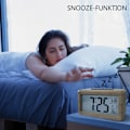 Miniatyrbild 5 av 5: Digital Bordsklocka, Retro Stilren Design Med Dimbar Display För Sovrum Kontor, Träväckarklocka Stor LED-Display Smart Sensor Nattlampa, Enkel