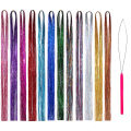 Pikkukuva 1 / 4: Tinsel-hiustenpidennykset, työkalulla, 12 väriä, glitter