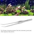Miniatyrbilde 7 av 8: Akvarium Pinsett Buet Langt Håndtak Takket Spiss Rustfritt Stål Fisk Reptil Fôring Tong for Fisk Tank Anlegg 9.8in