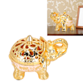 Miniatyrbillede 1 af 8: Elefantformet røgelsesbrænder Aromaterapi Ornament til stue Entré Soveværelse (Guld Hvid Baggrund )