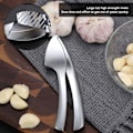 Miniatyrbillede 7 af 8: Manuel Hvidløgspresser Køkken Hvidløg Masher Multifunktionel Zink Legering Hvidløg Puree Presser