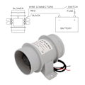 Miniatyrbilde 7 av 8: 3 tommers 12V stille inline vifte inline marine lensepumpe luft vifte for yachter båter luftsirkulasjon