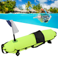 Miniatyrbilde 1 av 8: Dykkebøye Fluorescerende Grønn Oppblåsbar Signalbøye med Flagg for Fridykking Snorkling Svømming