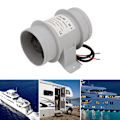 Miniatyrbilde 1 av 8: 3 tommers 12V stille inline vifte inline marine lensepumpe luft vifte for yachter båter luftsirkulasjon