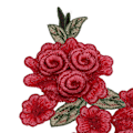 Miniatyrbild 4 av 8: 2 st broderade lappar röda blommönster handgjorda DIY sylappar för kläder ryggsäck filt