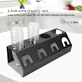 Miniatyrbilde 8 av 8: Universal 4-hulls brusflaske avløpsstativ tørkestativ oppvaskstativ holder med pute for SodastreamBlack
