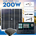 Miniatyrbillede 7 af 8: 200W 12V bærbart solcellepanel-sæt monokrystallinsk solcellepanel med controller til cykling bjergbestigning vandreture camping 40A