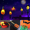 Miniatyrbild 5 av 5: Mystisk Atmosfär Halloween Dekorationer, Vattentät Lysande Pumpa Häxhatt För Inomhus Prydnader Och Utomhus Ljusslingor (5 st)