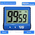 Miniatyrbild 4 av 8: Magnetiska digitala timers för läxor, högljudd tyst omkopplare stor LCD-skärm digital timer, infällbart stöd för flera installationssätt