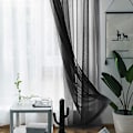 Miniatyrbillede 8 af 8: Gardiner Paneler Soveværelse Semi Sheer Voile Gardiner Sort (100*250)