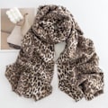 Miniatyrbilde 4 av 5: Dame Leopard Print Vinter Varme Skjerf med Frynser