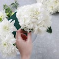 Miniatyrbild 3 av 5: Konstgjorda blommor hortensia blomma, med stjälkar, för blomsterarrangemang bröllop