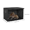 Miniatyrbilde 6 av 8: 79x53x50,8cm Utendørs Hunde Bur Deksel Solskjerm Vanntett Kjæledyr Kennel Deksel for Wire Hundebur Svart