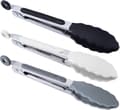 21,4 cm 8 tum Silikon Mini Serverings Tång Set Svart, Vit, Grå.